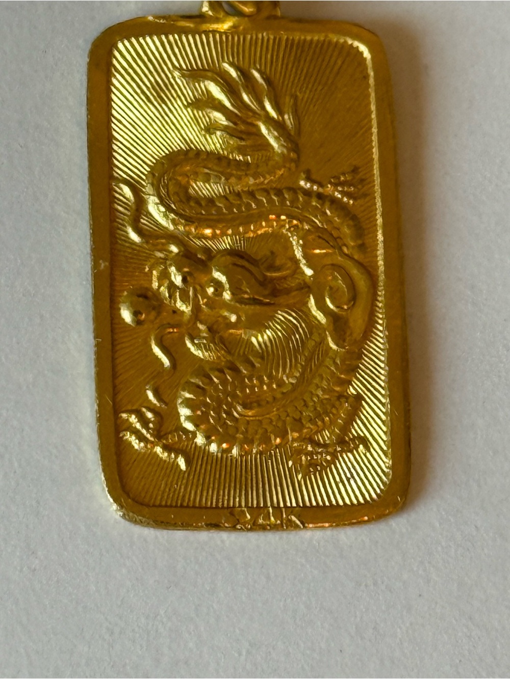 24k solid yellow gold vintage Dragon and Phoenix Pendant - Picture 4 of 4